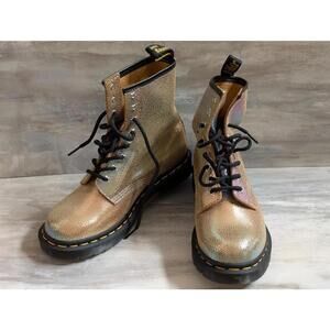 Dr. Martens Women's Combat Boots Metallic Gold Sz 7